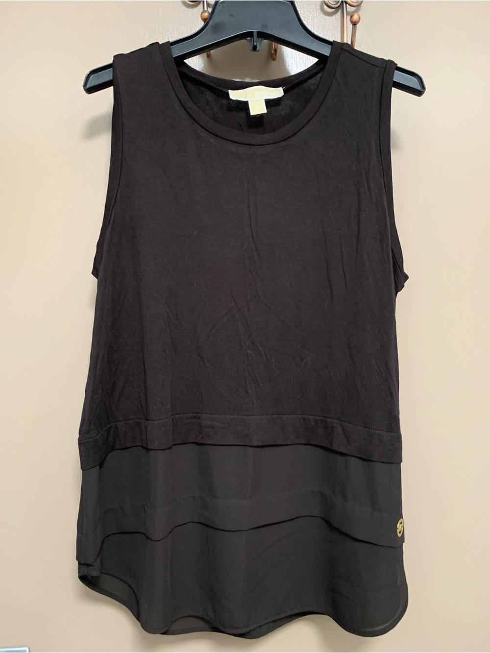 Michael Kors Black Layered Sleeveless Tank Top